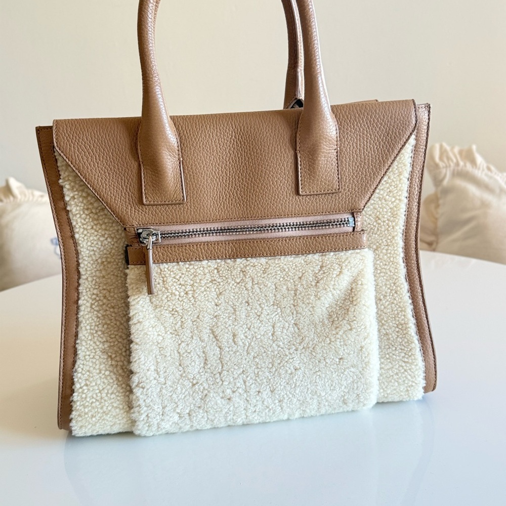 Kimora Lee Simmons Shearling Top Handle Bag